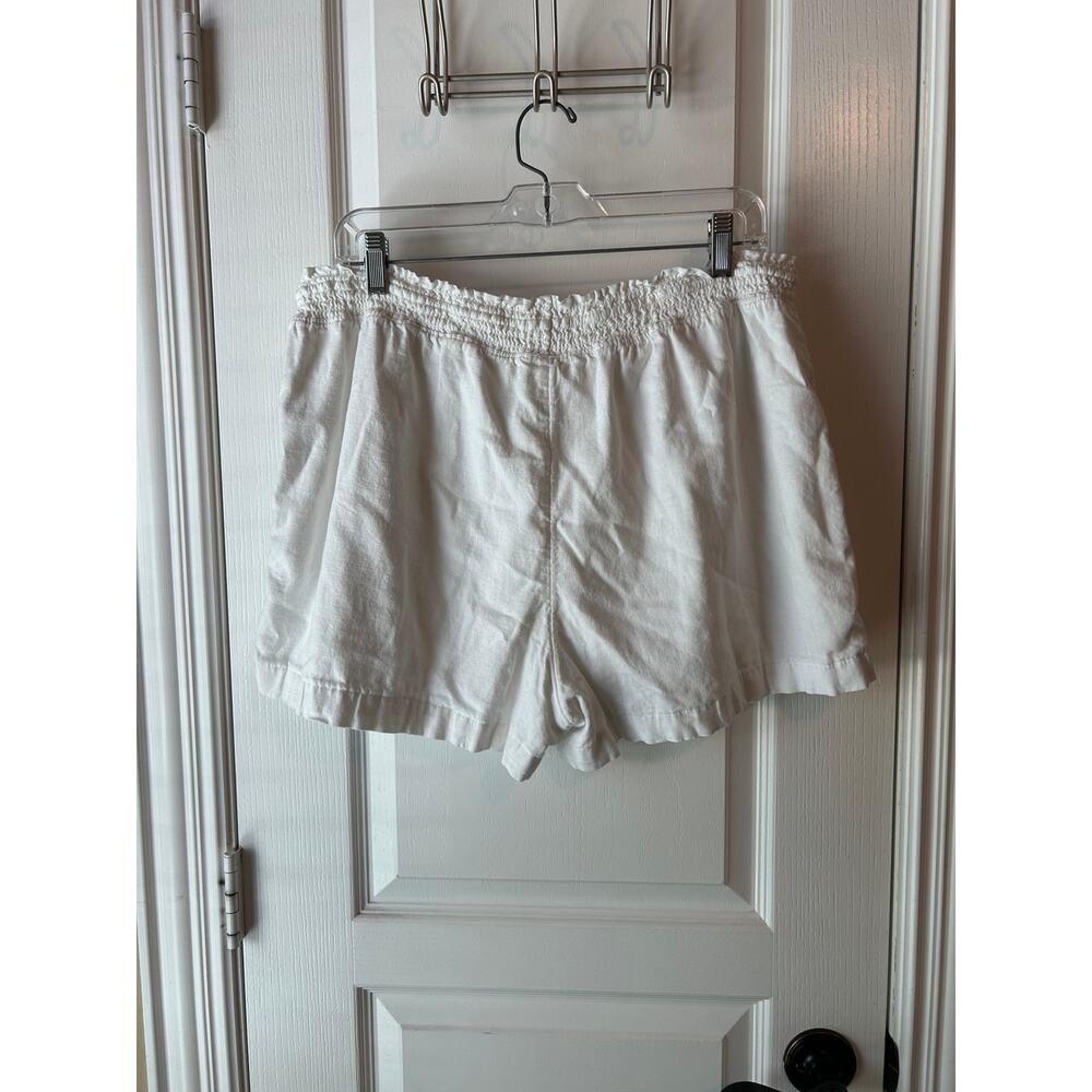 White Draw String Time & Tru Paper Bag Shorts with Pockets Large